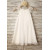 Cap Sleeves Lace Chiffon Boho Beach Wedding Flower Girl Dress
